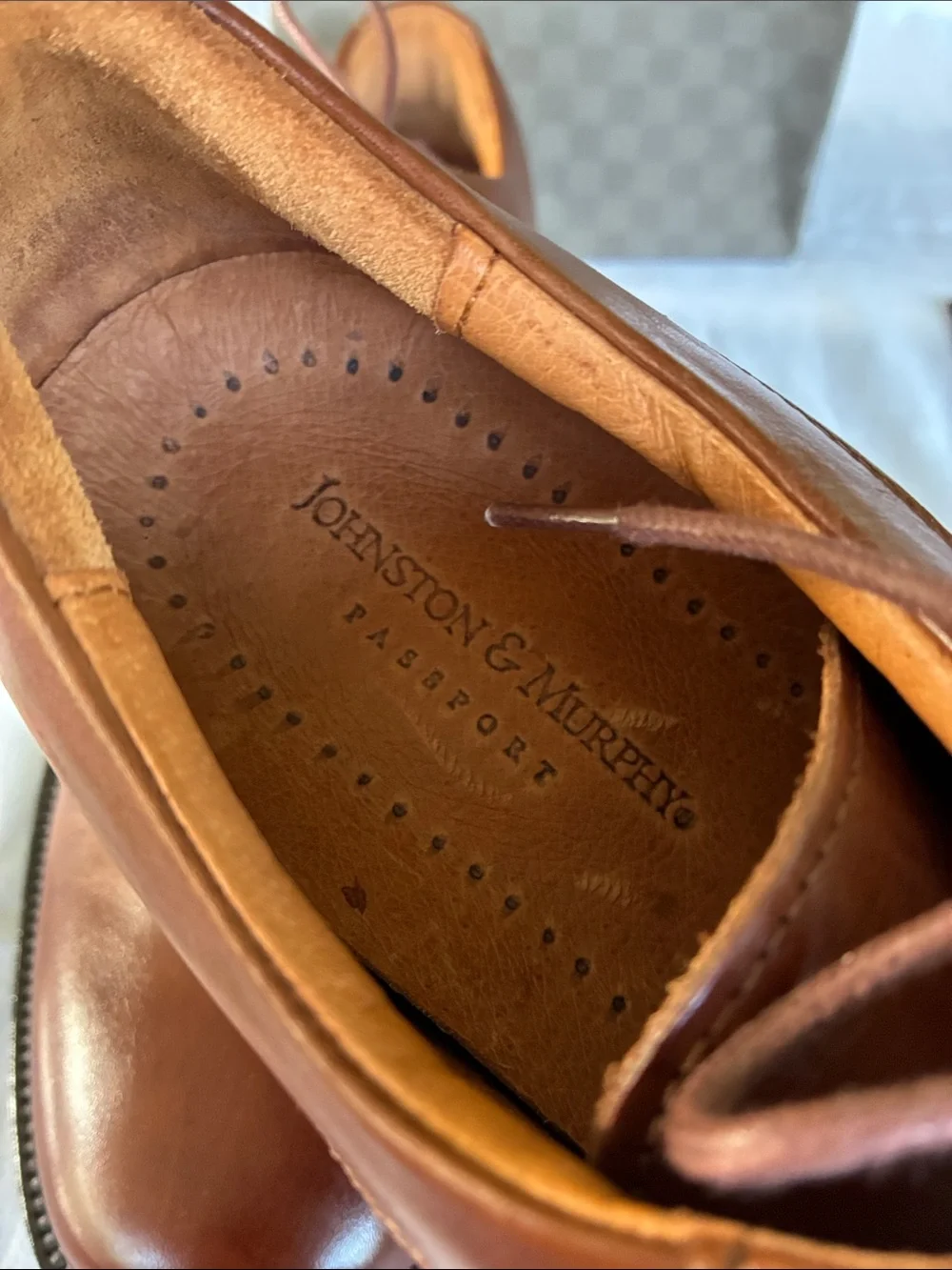 Johnston & Murphy Tan Leather Derby Shoes